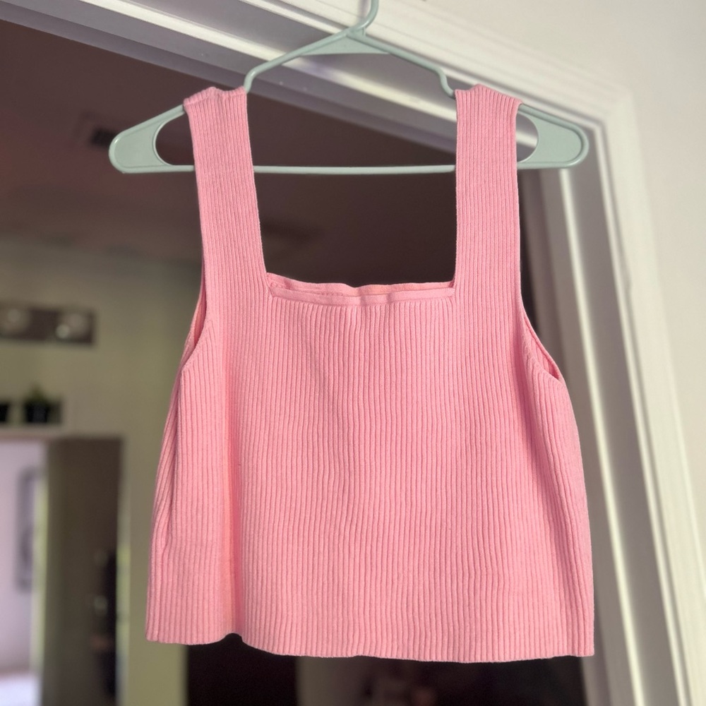 Pink Ribbed Women's Top